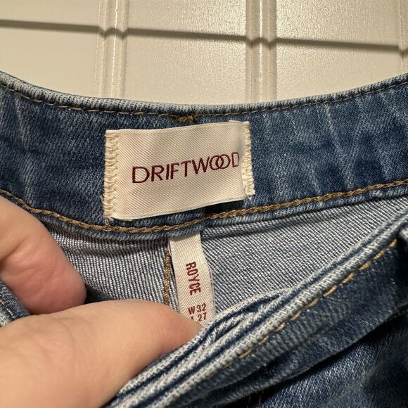 Driftwood Royce Straight Leg Jeans Raw Hems Size 32 - Picture 6 of 8